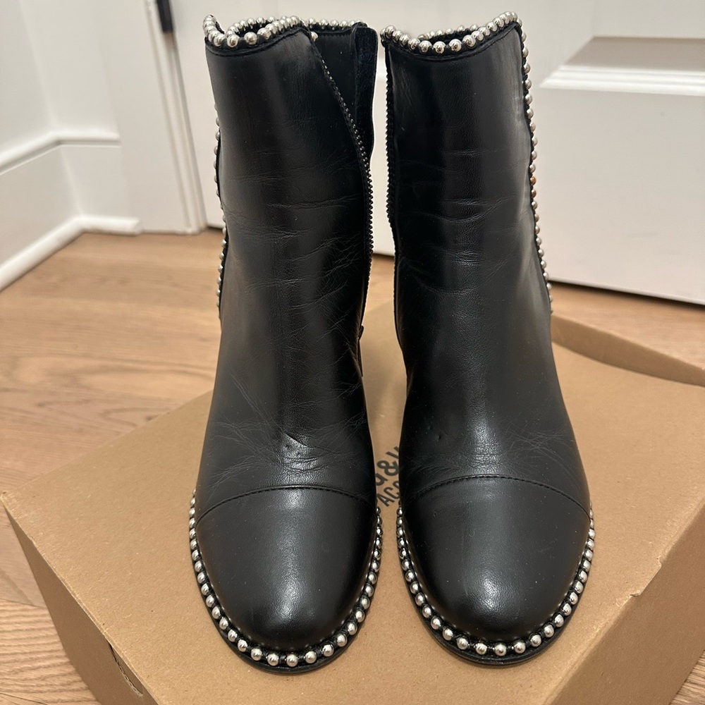 Zadig & Voltaire leather booties with silver studs - Picture 4 of 7